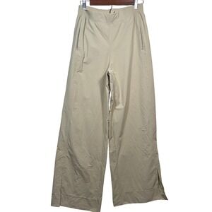 Lululemon Stretch Woven Wide Leg High Rise Pant Tan Khaki LW5FF3S Womens Size M